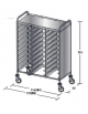 Carrello portavassoi in acciaio inox AISI 304 su 3 lati - Portata vassoi 30GN - cm 116x60x150h