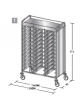 Carrello portavassoi in acciaio inox AISI 304 su 3 lati - Portata vassoi 36GN cm 116x60x172h