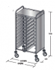Carrello portavassoi in acciaio inox AISI 304 su 3 lati - Portata vassoi 20EN cm 89x60x150h