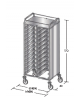 Carrello portavassoi in acciaio inox AISI 304 su 3 lati - Portata vassoi 24EN cm 89x60x172h