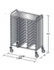 Carrello portavassoi in acciaio inox AISI 304 su 3 lati - Portata vassoi 30EN - cm 129x60x150h