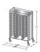 Carrello portavassoi in acciaio inox AISI 304 su 3 lati - Portata vassoi 36EN cm 129x60x172h