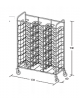 Carrello portavassoi in acciaio inox universali - supporto in filo - Portata vassoi 36 - cm 138x60x183h