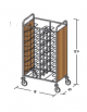 Carrello portavassoi in nobilitato su 2 lati - colore Rovere - Portata vassoi 20 universali- cm 95x60x159h