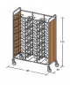 Carrello portavassoi in nobilato su 2 lati - universali - colore Rovere - Portata vassoi 36 - cm 138x60x183h