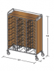 Carrello portavassoi in nobilato su 3 lati - universali - colore Rovere - Portata vassoi 36 - cm 138x60x183h