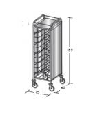 Carrello portavassoi inox AISI 304 su 3 lati - universali - Portata vassoi 10 - cm 52x60x159h