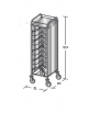 Carrello portavassoi inox AISI 304 su 3 lati - universali - Portata vassoi 10 - cm 52x60x159h
