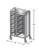 Carrello portavassoi inox AISI 304 su 3 lati - universali - Portata vassoi 20 - cm 95x60x159h
