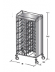 Carrello portavassoi inox AISI 304 su 3 lati - universali - Portata vassoi 24 - cm 95x60x183h