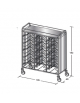 Carrello portavassoi inox AISI 304 su 3 lati - universali - Portata vassoi 36 - cm 138x60x183h
