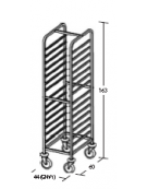 Carrello portateglie inox - traversi imbullonati - Portata 14 teglie 1/1 GN cm 44x60x163h