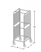 Carrello portateglie inox - traversi imbullonati - Portata 18 teglie 2/1 GN cm 65x73x180h