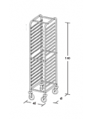Carrello portateglie inox - traversi imbullonati - Portata 18 teglie 1/1 GN cm 45x61x180h