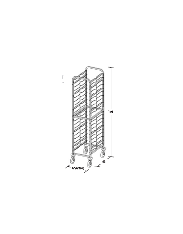 Carrello portateglie guide in filo-traversi imbullonati - Portata 20 teglie 1/1 GN cm 47x63x181h