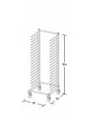 Carrello portateglie 60x40 in acciaio inox - traversi imbullonati - supporto a tubo - Portata 20 teglie cm 54x55x176h