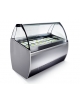 Vetrina gelati ventilata professionale 10 vaschette da Lt 4,75 orizzontale vetri curvi - Motore interno - cm 100x97x137h