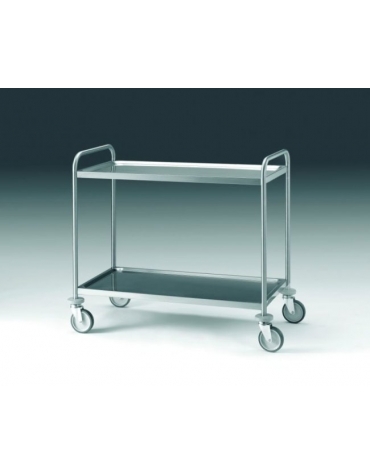 CARRELLO ACCIAIO INOX 2 RIPIANI CM 89X59X96H