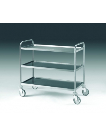 CARRELLO ACCIAIO INOX 3 RIPIANI  CM 89x59x96H - Portata 180 kg