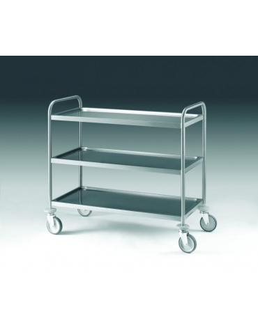 CARRELLO ACCIAIO INOX 3 RIPIANI  CM 89X59X96H