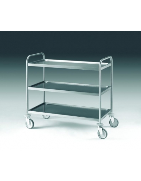 CARRELLO ACCIAIO INOX 3 RIPIANI  CM 89x59x96H - Portata 180 kg