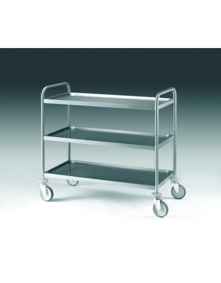 CARRELLO ACCIAIO INOX 3 RIPIANI  CM 89X59X96H