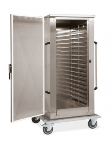 Armadio portateglie coibentato neutro-struttura in doppia parete portata 18 - 1/1 GN cm 78x73x191h