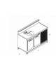 Banco bar refrigerato da cm. 150 -N° 2 sportelli - Dimensioni cm. 150x67x113h