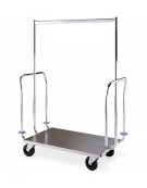 carrello portabiti - portabagagli - in tubo di Acciaio cromato cm 115x58x156h