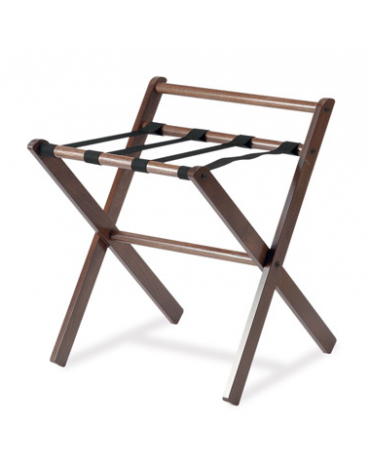 Reggivaligie in legno - colore noce scuro con sponda cm 48x48x58h