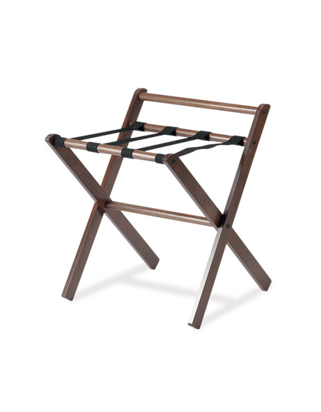 Reggivaligie in legno - colore noce scuro con sponda cm 48x48x58h