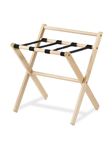 Reggivaligie in legno - colore legno naurale con sponda cm 48x48x58h