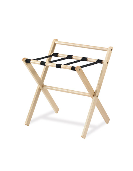 Reggivaligie in legno - colore legno naurale con sponda cm 48x48x58h