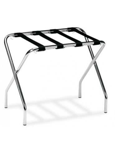 Reggivaligie realizzato in acciaio cromato - Cinghie in PVC - cm 56x33x41h