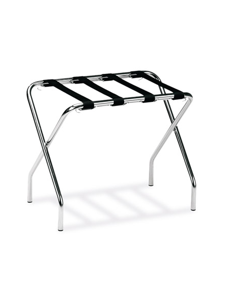 Reggivaligie realizzato in acciaio cromato - Cinghie in PVC - cm 56x33x41h