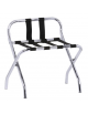 Reggivaligie realizzato in acciaio cromato con sponda - Cinghie in PVC - cm 56x40x62h