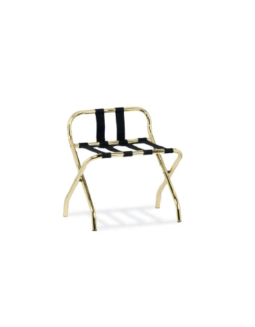 Reggivaligie in acciaio ottonato con sponda cm 56x40x58h