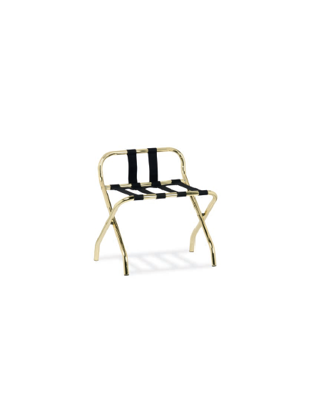 Reggivaligie in acciaio ottonato con sponda cm 56x40x58h