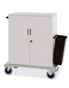 Carrello per rifornimento minibar frigobar in lamiera di acciaio - chiusura con ante a battenti con chiave - cm 100x62x119h