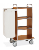 Carrello portabiancheria 4 piani - Base cm 72 + pannelli laterali + 1 reggisacco pieghevole con sacco-102x52x134h