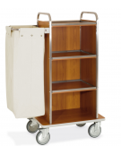 Carrello portabiancheria 4 piani - Base cm 73 + pannelli su tre lati + 1 reggisacco pieghevole con sacco - cm 102x52x134h