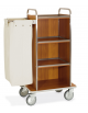 Carrello portabiancheria 4 piani - Base cm 73 + pannelli su tre lati + 1 reggisacco pieghevole con sacco - cm 102x52x134h