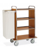 Carrello portabiancheria 4 piani colore Rovere - Base cm 93 + pannelli laterali + 1 reggisacco pieghevole con sacco-cm 119x52x13