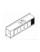 Banco bar refrigerato da cm. 350 - 5 sportelli + 1 vano neutro + 2 lavelli - cm. 350x67x113h
