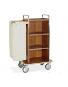Carrello portabiancheria 4 piani colore Rovere - Base cm 113 + pannelli su tre lati + 1 reggisacco pieghevole con sacco