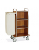 Carrello portabiancheria 4 piani colore Rovere - Base cm 113 + pannelli su tre lati + 1 reggisacco pieghevole con sacco