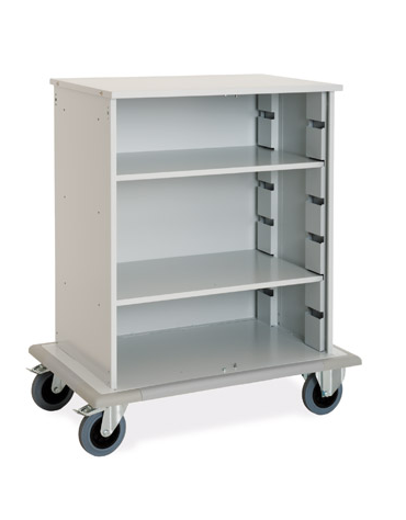 Carrello portabiancheria armadiato in lamiera di acciaio verniciata - cm 100x62x118h