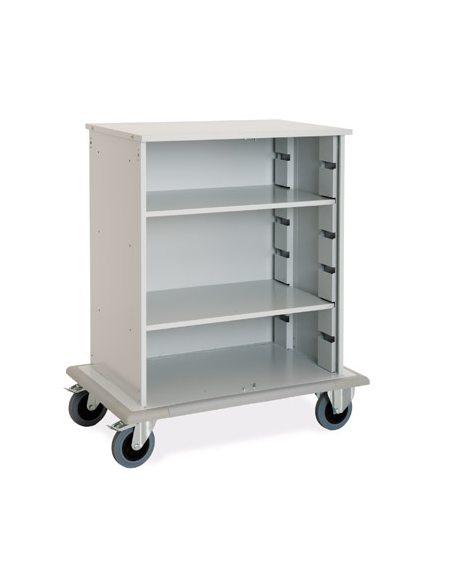 Carrello portabiancheria armadiato in lamiera di acciaio verniciata - cm 100x62x118h