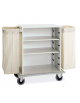 Carrello portabiancheria armadiato in lamiera di acciaio verniciata con 2 sacchi in tela - cm 160x62x118h