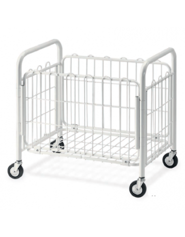 Cestone portabiancheria in filo di acciaio verniciato - Dimensioni cm 80x52x77h